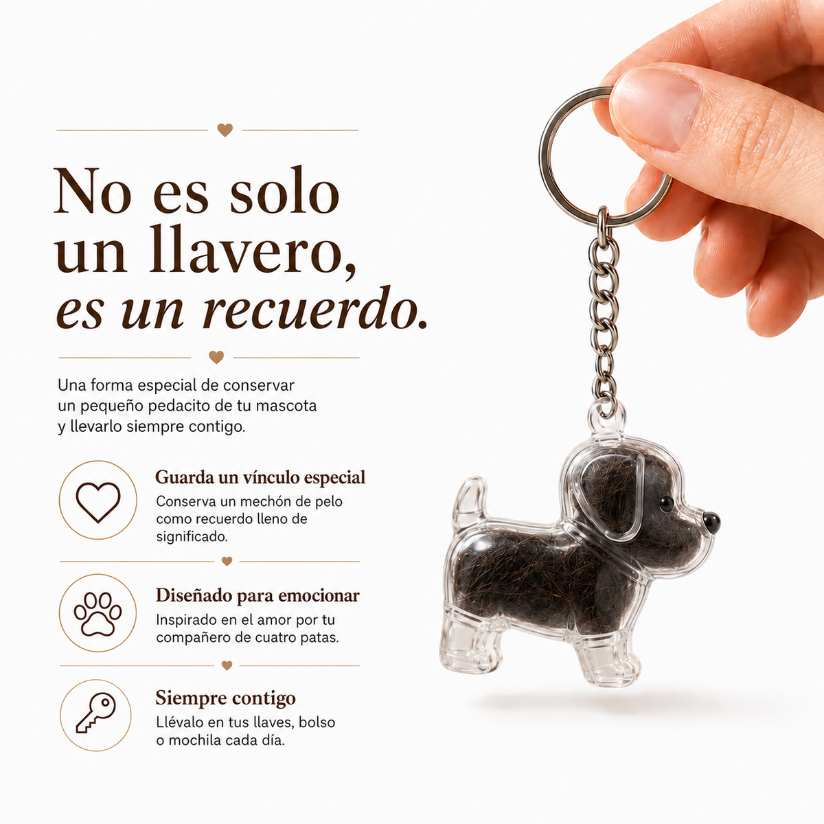 Llavero Mechoncito - Guarda un mechón real de su pelo, para siempre
