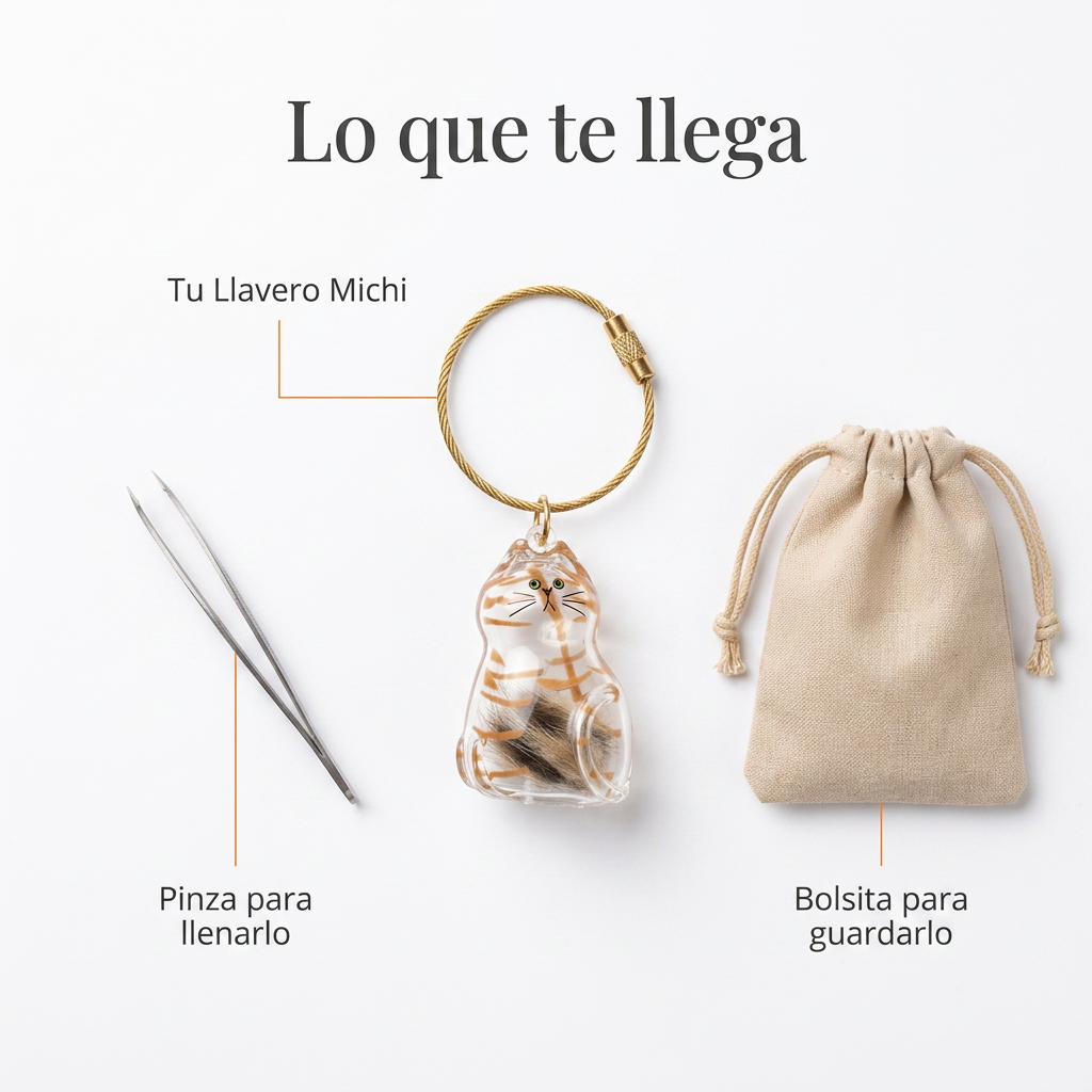 Llavero Michi - Un pedacito de tu michi, contigo a todas partes.